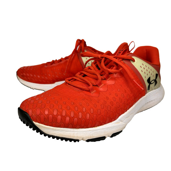 Under Armour Charged Engage 2 Mens 11 Radio Red Tempered Steel Cross Trainers - Picture 1 of 7